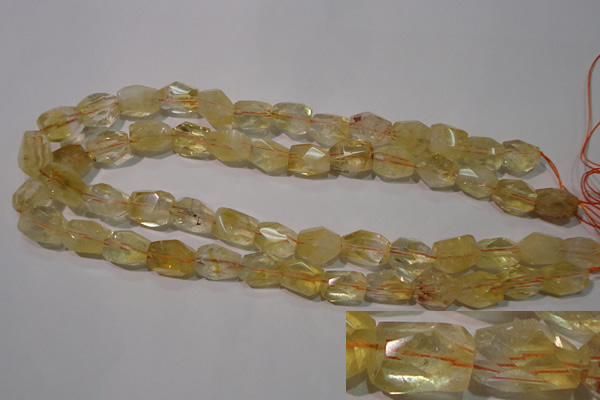 CCR214 15.5 inches 12*14mm faceted nuggets natural citrine beads