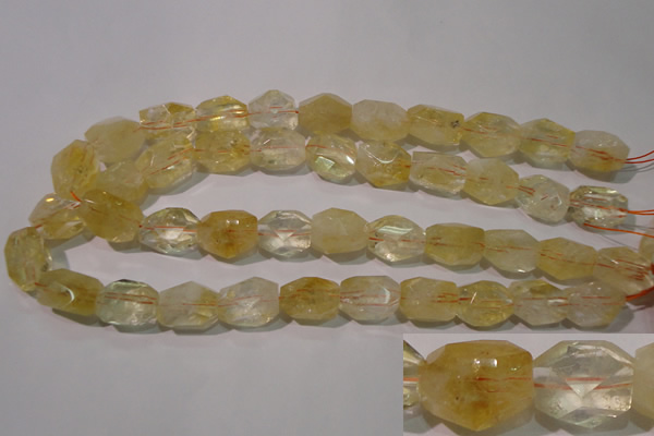 CCR215 15.5 inches 15*20mm faceted nuggets natural citrine beads