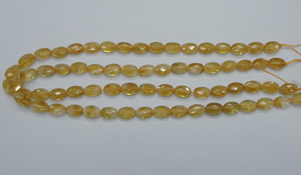 CCR22 15.5 inches 8*12mm faceted oval natural citrine gemstone beads