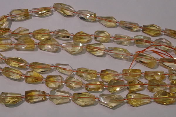 CCR222 15.5 inches 10*14mm – 12*16mm faceted nuggets natural citrine beads