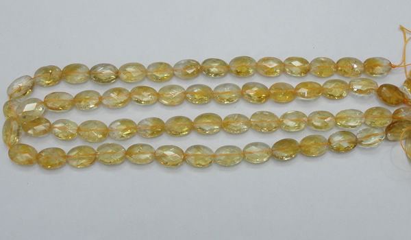CCR23 15.5 inches 10*14mm faceted oval natural citrine gemstone beads