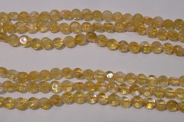 CCR231 15.5 inches 10mm flat round natural citrine gemstone beads