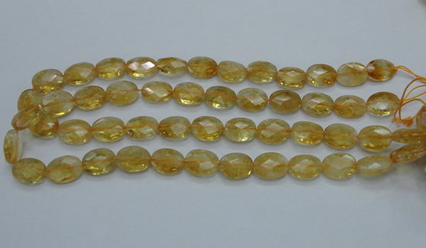 CCR24 15.5 inches 12*16mm faceted oval natural citrine gemstone beads