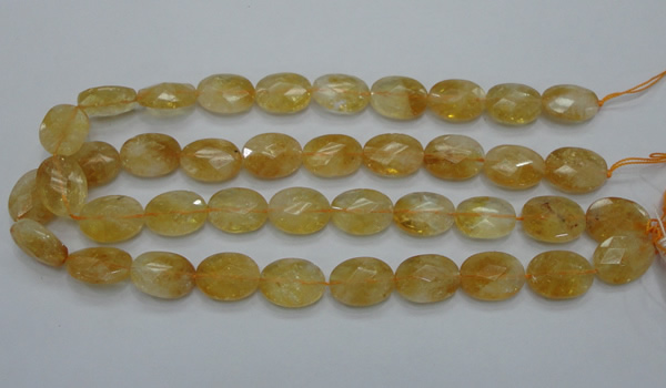 CCR25 15.5 inches 14*19mm faceted oval natural citrine gemstone beads