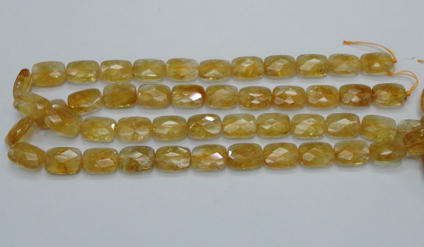 CCR29 15.5 inches 12*16mm faceted rectangle natural citrine beads