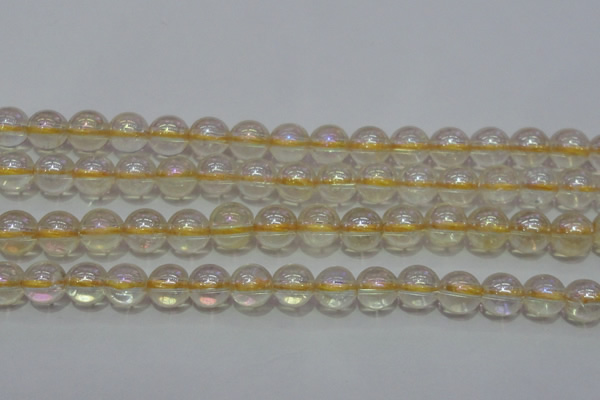 CCR302 15.5 inches 8mm round AB-color natural citrine beads