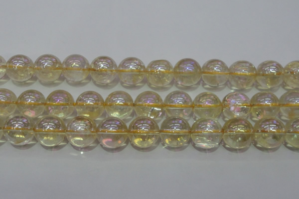 CCR304 15.5 inches 12mm round AB-color natural citrine beads
