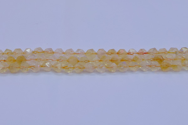 CCR311 15.5 inches 6mm faceted nuggets citrine gemstone beads