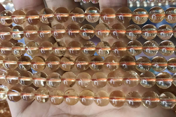 CCR332 15.5 inches 8mm round natural citrine gemstone beads