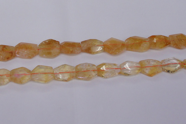 CCR352 15*20mm - 20*25mm faceted freeform natural citrine beads