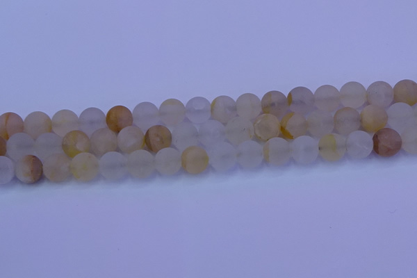 CCR373 15.5 inches 10mm round matte citrine beads wholesale