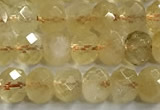 CCR397 15 inches 4*6mm faceted rondelle citrine beads