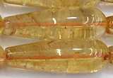 CCR406 15 inches 10*30mm teardrop citrine gemstone beads
