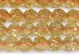 CCR415 15 inches 6mm faceted nuggets citrine beads