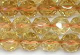 CCR416 15 inches 8mm faceted nuggets citrine beads