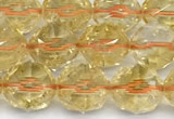 CCR417 15 inches 10mm faceted nuggets citrine beads