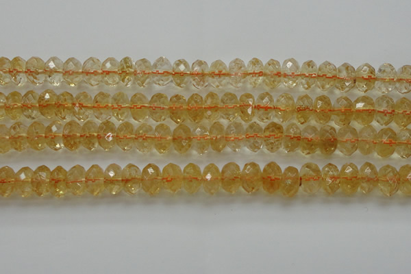 CCR53 15.5 inches 6*10mm faceted rondelle natural citrine beads