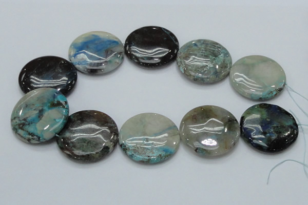 CCS09 15.5 inches 40mm flat round natural chrysocolla gemstone beads