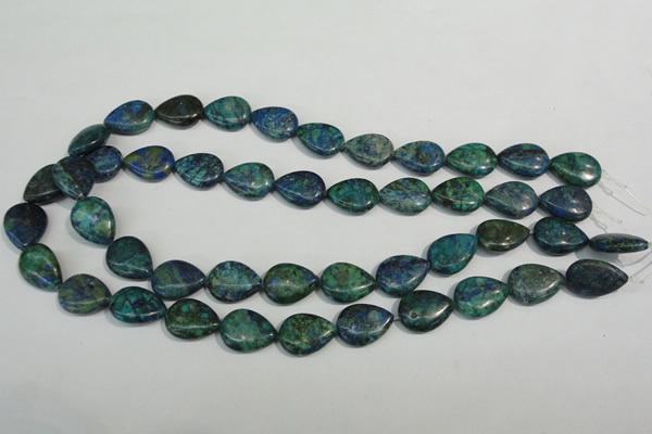 CCS173 15.5 inches 13*18mm flat teardrop dyed chrysocolla gemstone beads