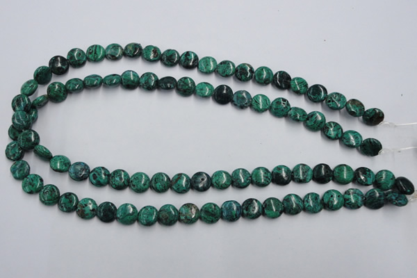 CCS211 15.5 inches 10mm flat round natural Chinese chrysocolla beads