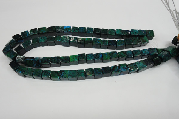 CCS420 15.5 inches 10*10mm cube dyed chrysocolla gemstone beads