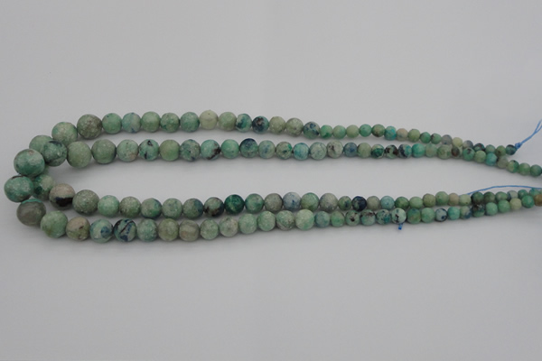 CCS518 15.5 inches 4mm - 12mm round matte natural chrysocolla beads