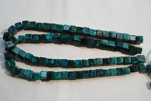 CCS614 15.5 inches 10*10mm cube dyed chrysocolla gemstone beads