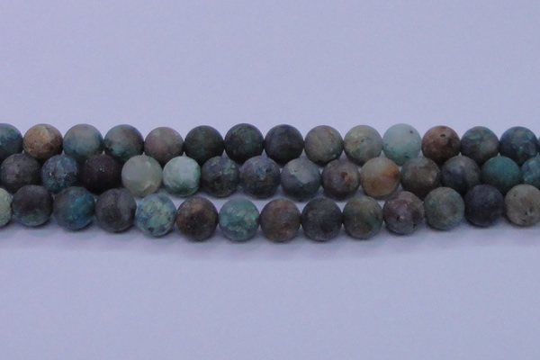 CCS765 15.5 inches 14mm round matte natural chrysocolla beads