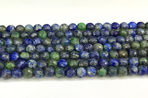 CCS920 15 inches 6mm faceted round chrysocolla beads wholesale