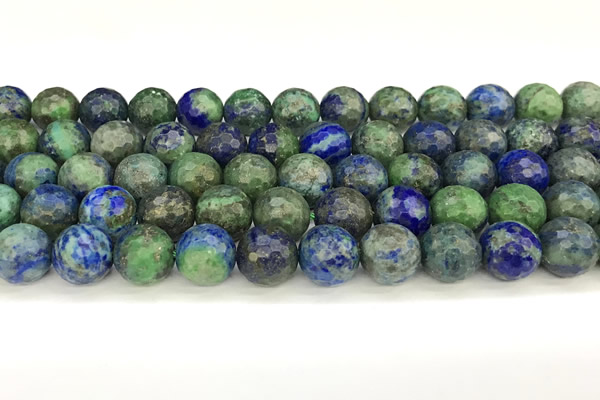 CCS921 15 inches 8mm faceted round chrysocolla beads wholesale