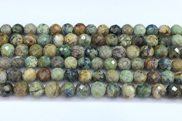 CCS931 15 inches 8mm faceted round chrysocolla beads