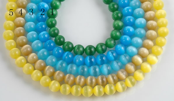 CCT03 10mm different color round cats eye beads Wholesale