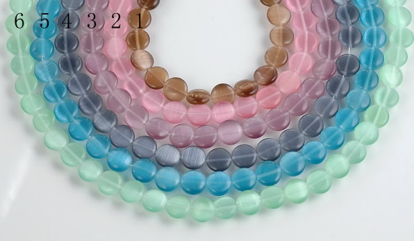CCT04 10mm different color coin shape cats eye beads Wholesale
