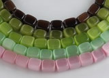 CCT10 8*10mm different color cuboid cats eye beads Wholesale
