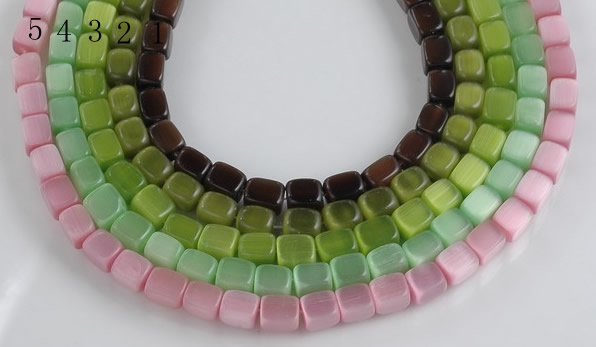 CCT10 8*10mm different color cuboid cats eye beads Wholesale
