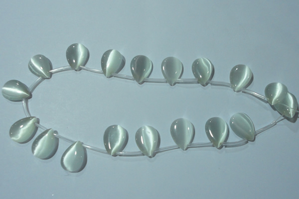 CCT1020 Top-drilled 13*18mm flat teardrop cats eye beads wholesale