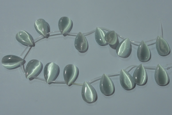 CCT1030 Top-drilled 14*22mm flat teardrop cats eye beads wholesale