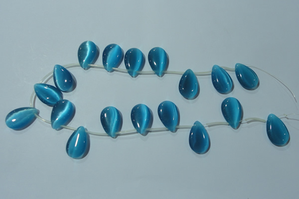 CCT1031 Top-drilled 14*22mm flat teardrop cats eye beads wholesale