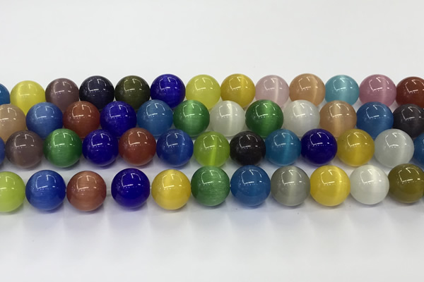 CCT1477 15 inches 14mm round cats eye beads