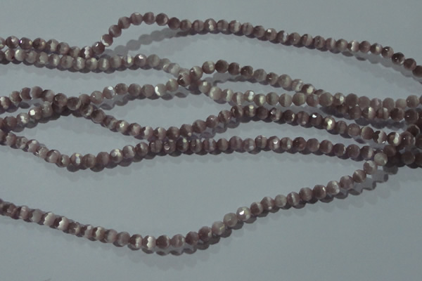 CCT312 15 inches 4mm faceted round cats eye beads wholesale