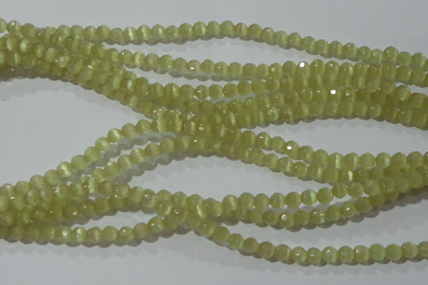 CCT314 15 inches 4mm faceted round cats eye beads wholesale