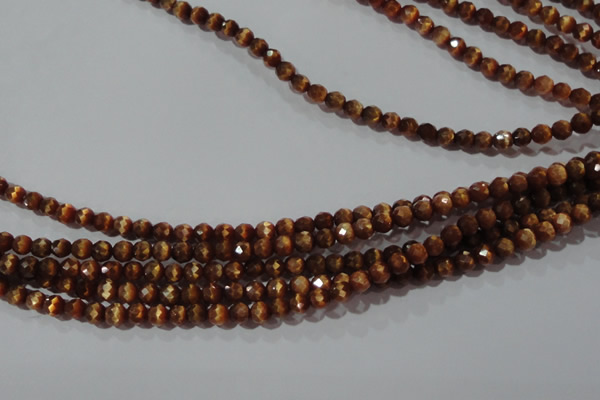 CCT319 15 inches 4mm faceted round cats eye beads wholesale