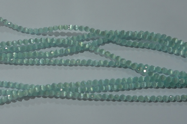 CCT323 15 inches 4mm faceted round cats eye beads wholesale