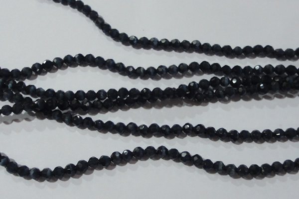 CCT329 15 inches 4mm faceted round cats eye beads wholesale