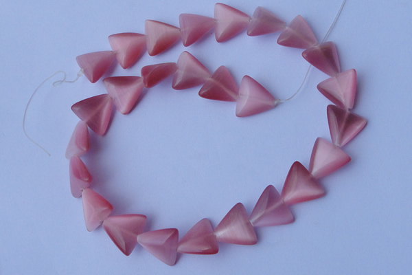 CCT33 14.5 inches 15*16mm triangle pink cats eye beads wholesale