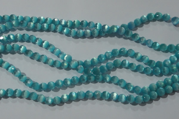 CCT362 15 inches 6mm faceted round cats eye beads wholesale