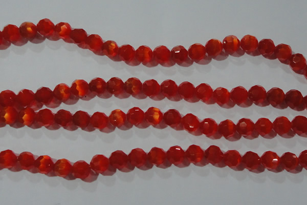 CCT374 15 inches 8mm faceted round cats eye beads wholesale