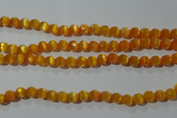 CCT378 15 inches 8mm faceted round cats eye beads wholesale