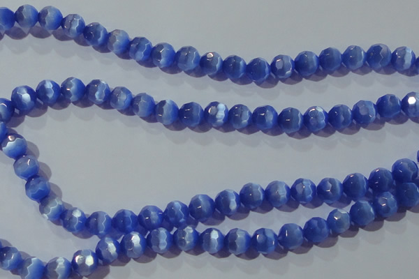 CCT382 15 inches 8mm faceted round cats eye beads wholesale