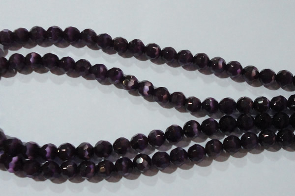 CCT385 15 inches 8mm faceted round cats eye beads wholesale